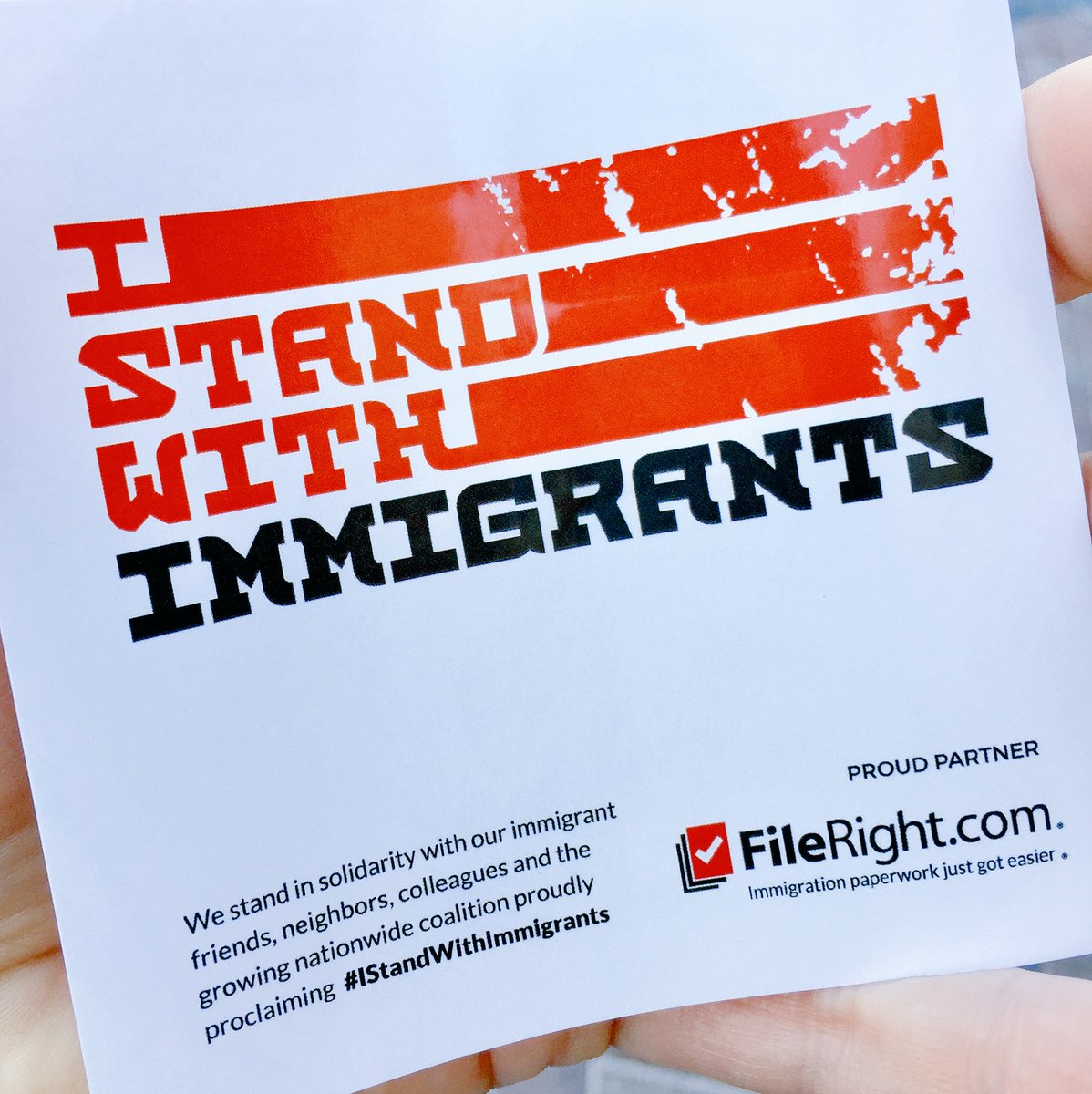 fileright's tweet image. We stand in solidarity with our immigrant friends, neighbors and colleagues... #IStandWithImmigrants #fileright #IHM2017