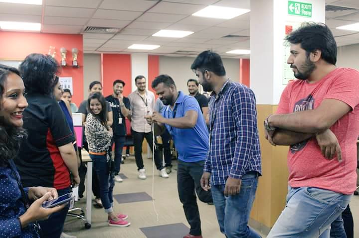 MattsenKumar's tweet photo. #TEAMMK 'doing a balancing act' during this month's #WalktheTalkwithHR #funatwork https://t.co/h1LXfIpkF2