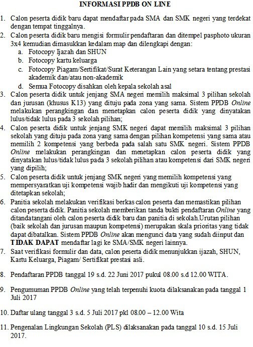 Assalamu'alaikum Wr. Wb.
Informasi mengenai Penerimaan Peserta Didik Baru SMA Negeri 4 Kendari Tahun Pelajaran 2017/2018

#SMAN4Info