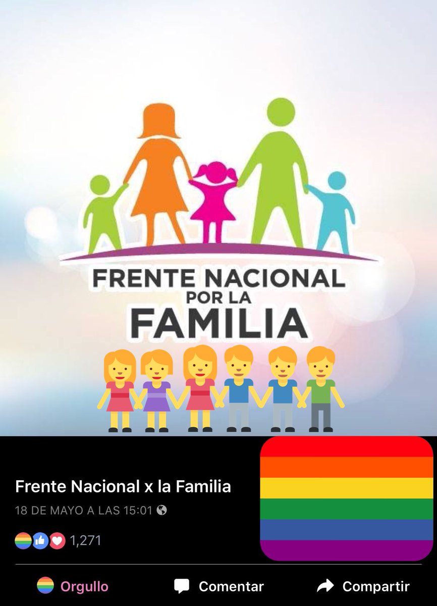 Pintemos de orgullo al Frente Nacional por la Familia!!!

#TeHomosexualizo #YoTeEnjotezco 

🌈🏳️‍🌈🌈🏳️‍🌈🌈🏳️‍🌈🌈🏳️‍🌈🌈🏳️‍🌈🌈🏳️‍🌈🌈