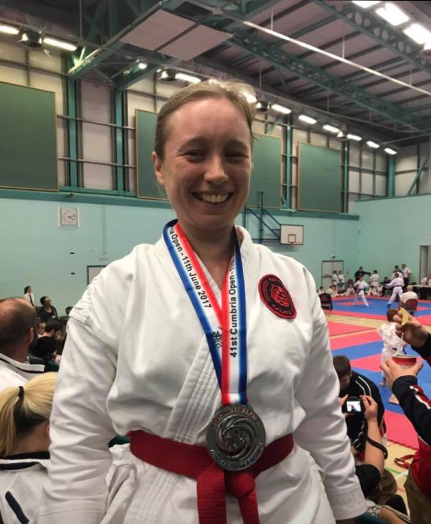 Su_Matthews's tweet photo. Kicking myself but came away with Silver for Veteran's Kata at the Cumbrian Open #RedTigerKarate https://t.co/QU9btxOPM4