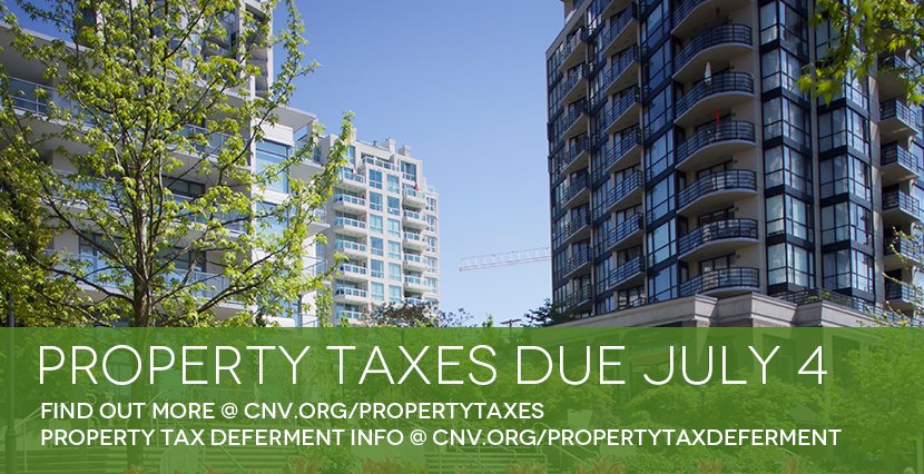 Property taxes due July 4th. Pay online or in person. Find out how to pay at cnv.org/Taxes. #NorthVan https://t.co/QydQNjv2WF