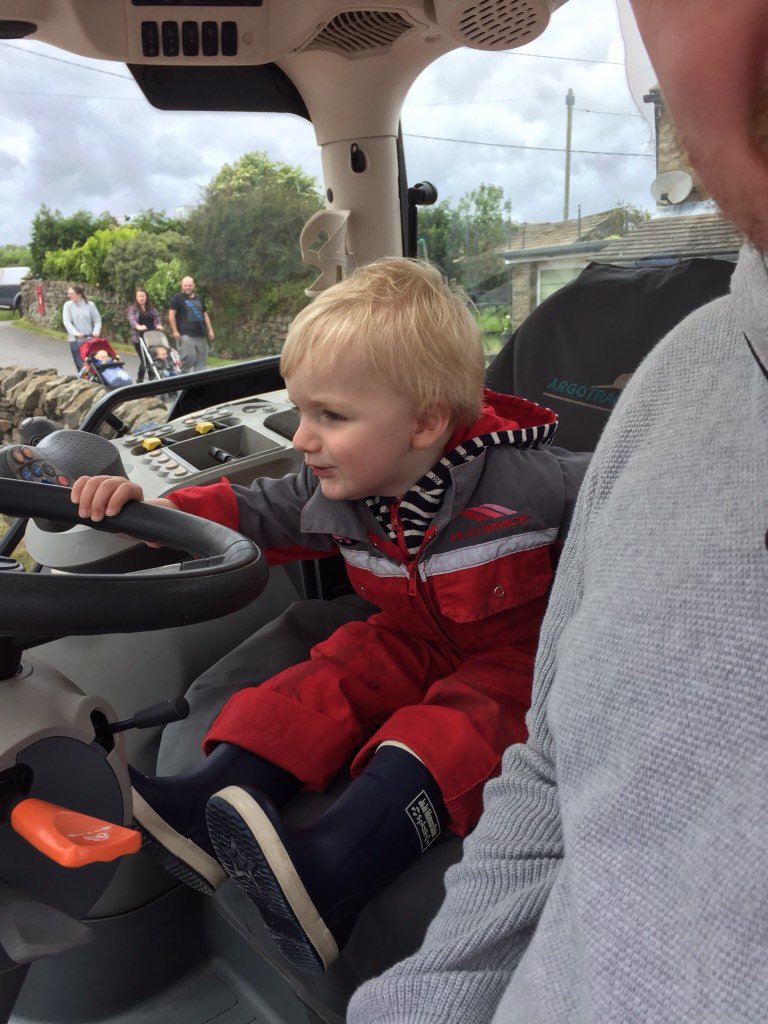 LoobyRubyShoes's tweet photo. Rafferty's first tractor ride, beep beep! @OurCowMolly ! #MakeMineMcCormick #OFS17 https://t.co/bFRMAKvvu6