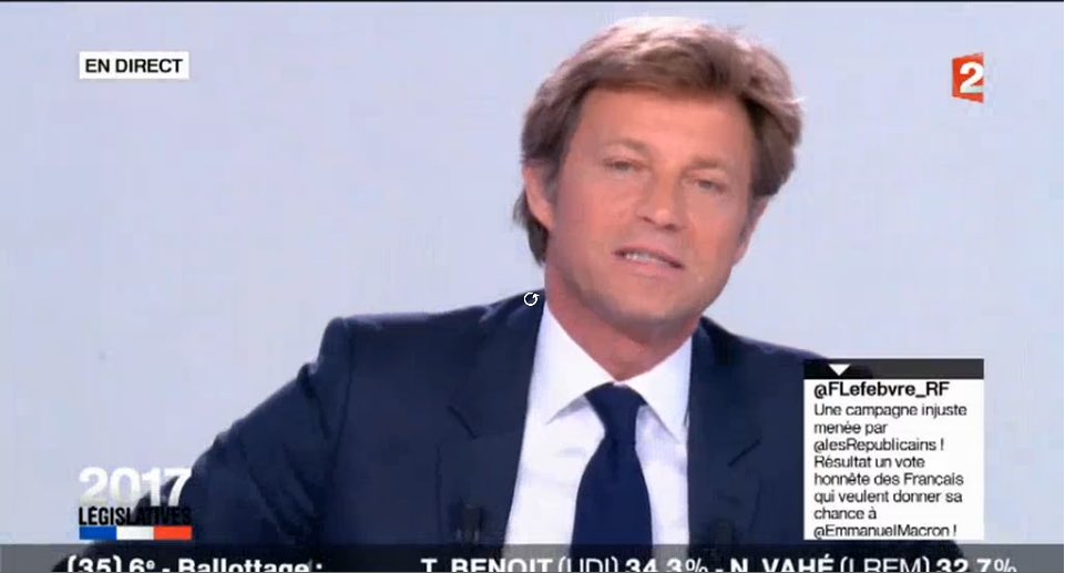 JMGrapin's tweet photo. Le premier tweet diffusé en direct sur #France2 ce soir est celui de #FLefebvre _RF https://t.co/wCShSYOMmO