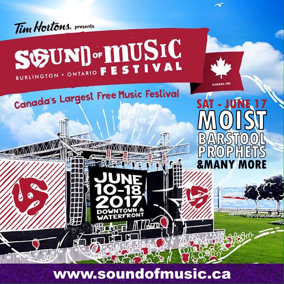 6 days until we take the main stage in beautiful #burlington ahead of <a href="/moistonline/">Moist - The Band</a>
It's FREE! Join us!
<a href="/BSOMF/">Sound of Music Festival</a> <a href="/BSOMFV/">BSOMF Volunteers</a>