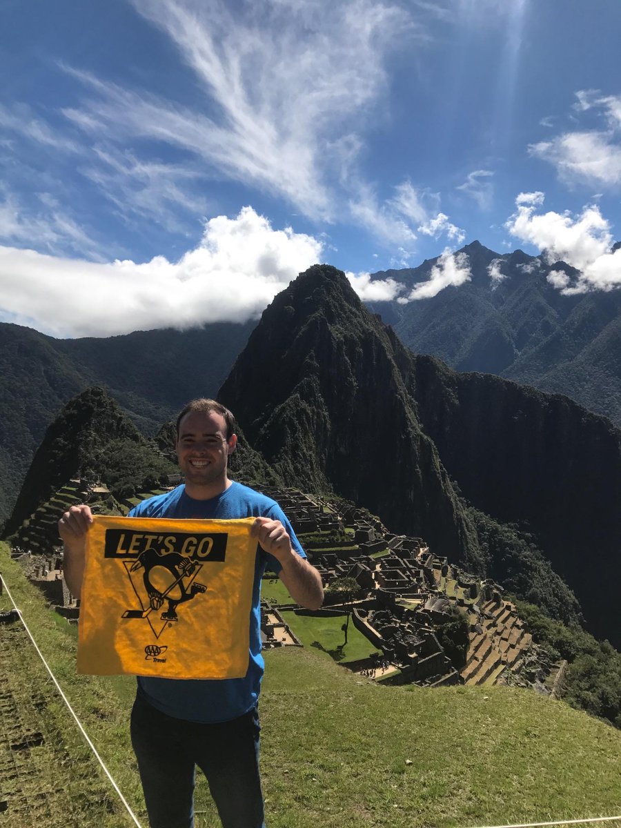 PRobusto27's tweet photo. Cheering on the @penguins today at Machu Picchu! #Pens #stanleycup https://t.co/ROUBl0joXS
