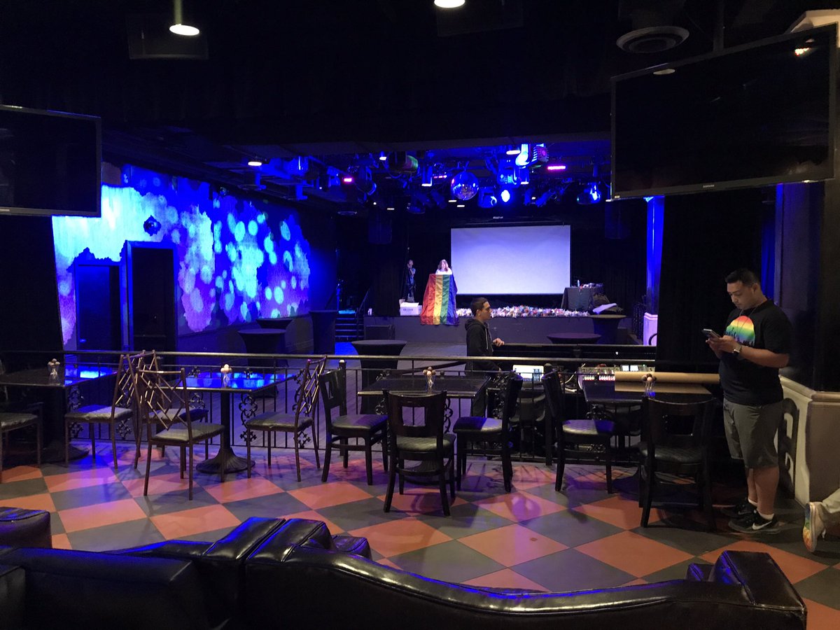 ErikSandoval's tweet photo. Set up for #druproject underway at The Abbey @news6wkmg https://t.co/miiB8wAI1X