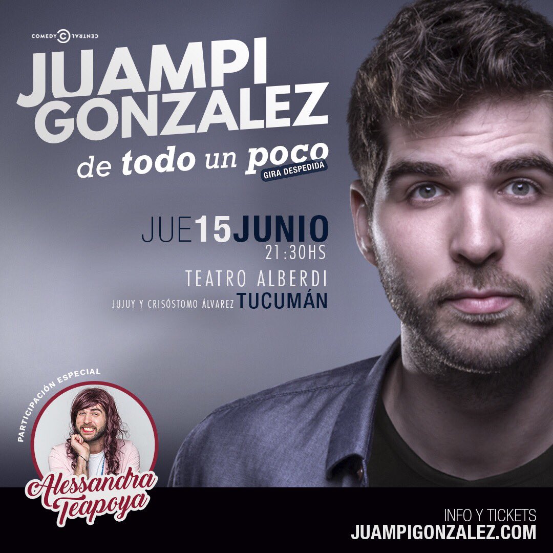 juampigon's tweet photo. TUCUMÁN‼️
👉🏻SORTEO un par de entradas para el show del 15/6 entre todos los que hagan RT!!☝🏼️😊 #Exitos https://t.co/5BkWmhzIhV
