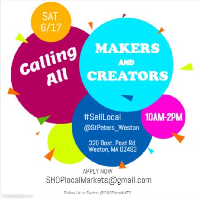 SHOPlocalMKTS's tweet image. #SellLocal ✨ #CallingAll #Makers &amp;amp; #Creators @StPeters_Weston #LocalMakersMarket 🛍 bit.ly/SELLlocal
