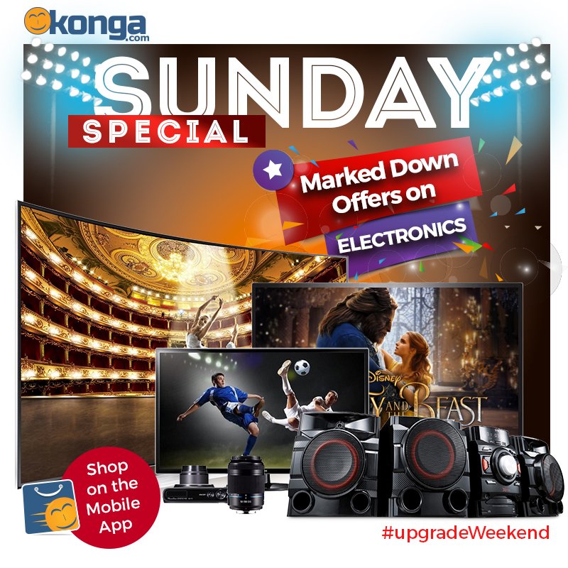 ShopKonga's tweet image. It's still #UpgradeWeekend and we have electronics for you at huge discounts. Shop them on the App&amp;gt;&amp;gt;&amp;gt; bit.ly/2sdY7X4