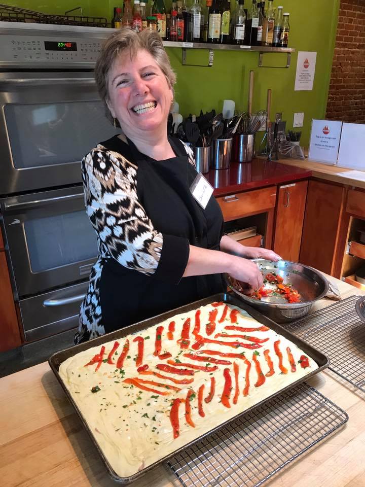 KitchenOnFire's tweet image. Ready, set, #CommittoCooking! We are excited to have @tciccarini back in the kitchen teaching students like this her #Foccacia wisdom!