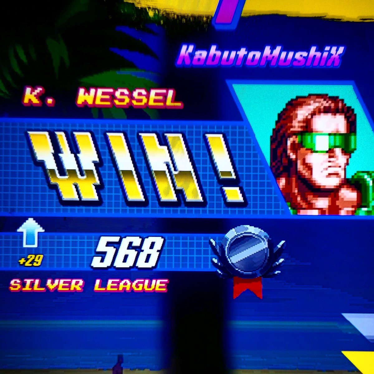 dogcatchfrisbee's tweet photo. @Windjammers Between work and parenting I was able to get to Silver League before the end of the #windjammersbeta Cant wait to play againππ https://t.co/jBmCkzk26u