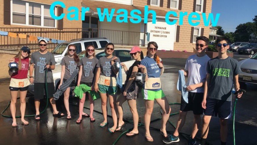 stmarysteens's tweet photo. Awesome job today guys! The car wash and nail drive was a huge success! All the proceeds go to sending our teens to Habitat for Humanity! https://t.co/YZLbFrbZy7