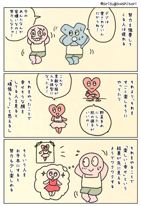 努力を強要してくる人より、それを楽しんでる人を手本にする。 