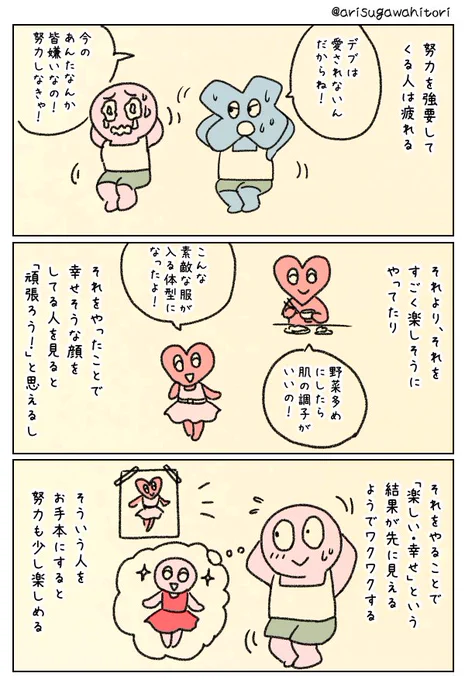 努力を強要してくる人より、それを楽しんでる人を手本にする。 