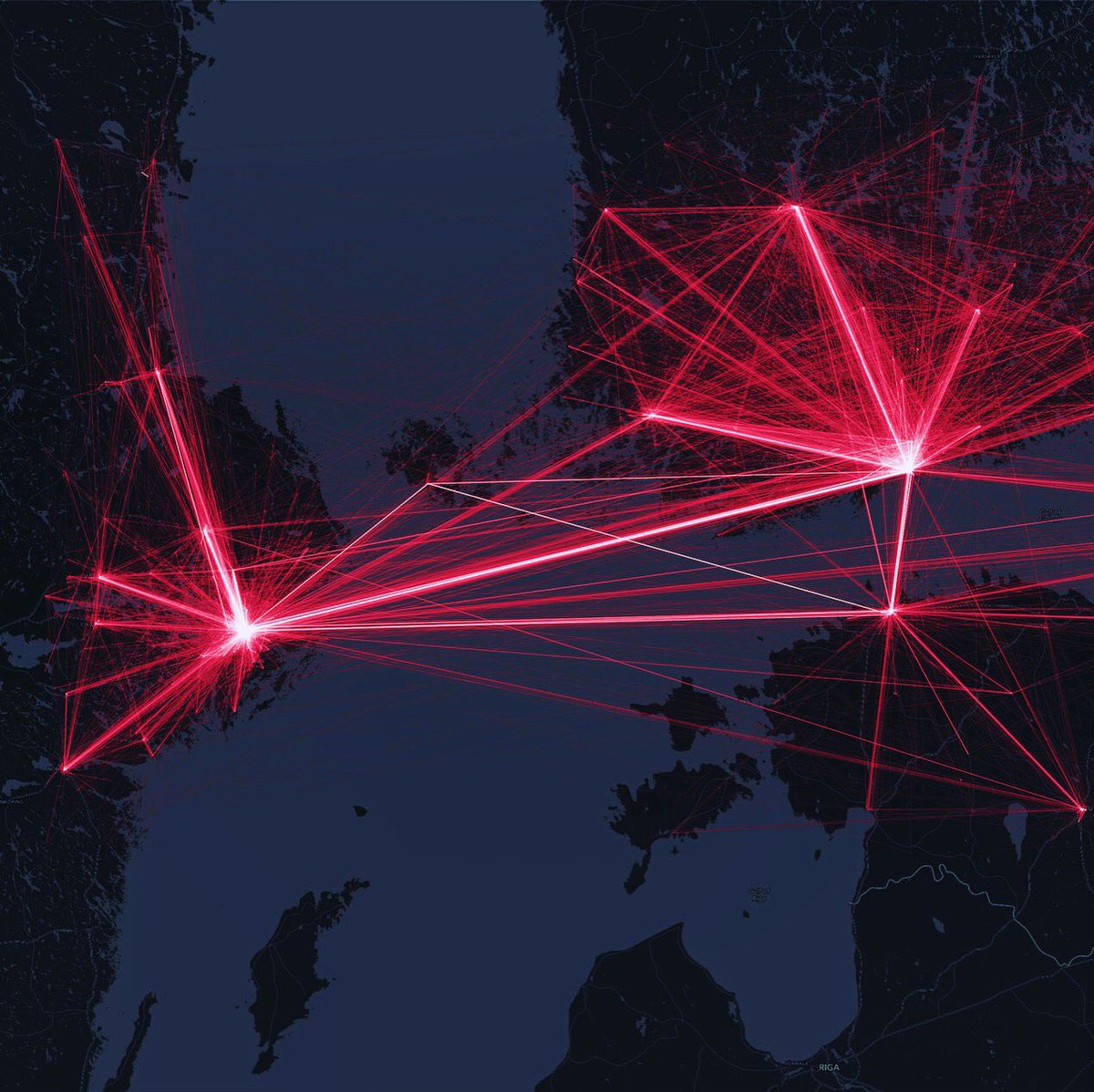 spinunit's tweet photo. Metalinks between #helsinki #tallinn and #Stockholm using @Twitter data at the #metaTRE LAB https://t.co/rrIax2vHFu