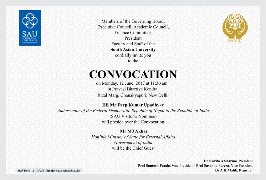 The 2nd convocation of SAU is about to start in New Delhi. A proud moment for the SAARC member countries. #CreatingKnowledge4BetterFuture