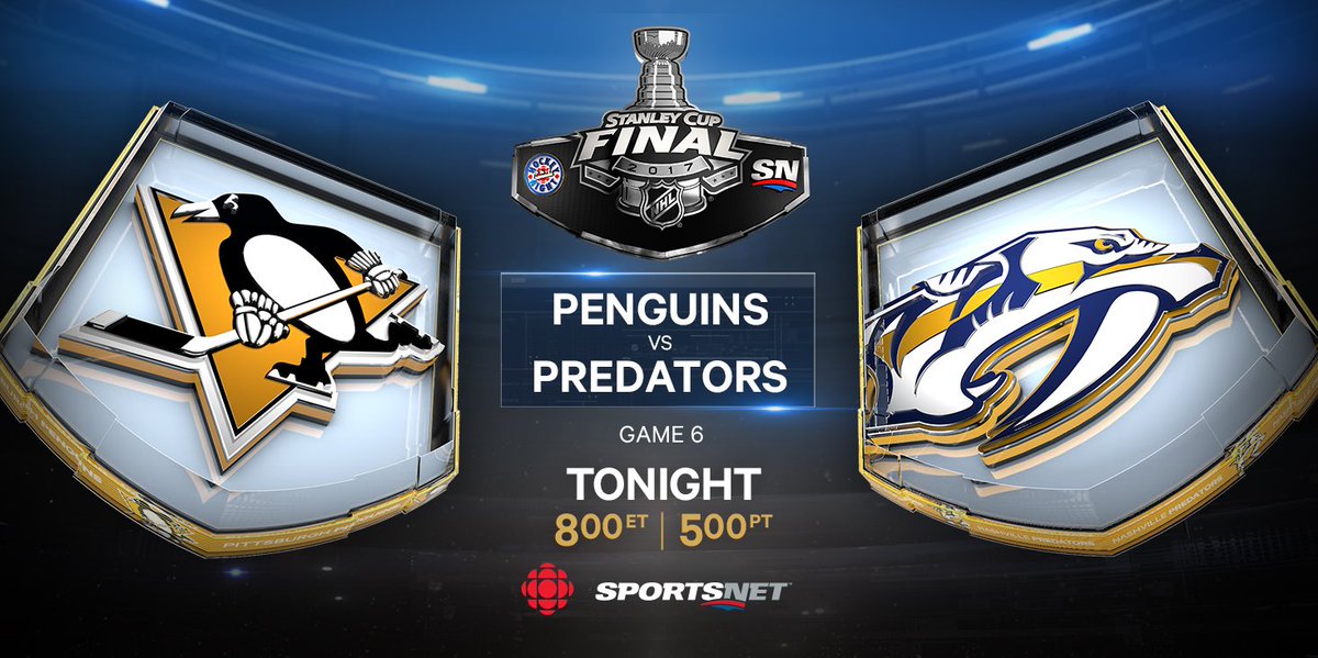 Sportsnet's tweet photo. LIVE NOW: #StanleyCup Final Game 6 – @penguins  vs. @PredsNHL - Watch on CBC, Sportsnet, #RGCL, &amp; SN NOW.

https://t.co/WK1t6wnN5I https://t.co/CMfLyffkwC