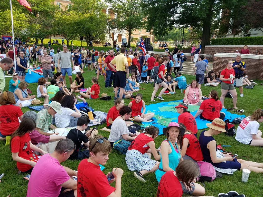 mihistoryday's tweet photo. Waiting for the Opening Ceremony to begin. Go Michigan! #MHD2017 #NHD2017 https://t.co/dn55JlvDKN