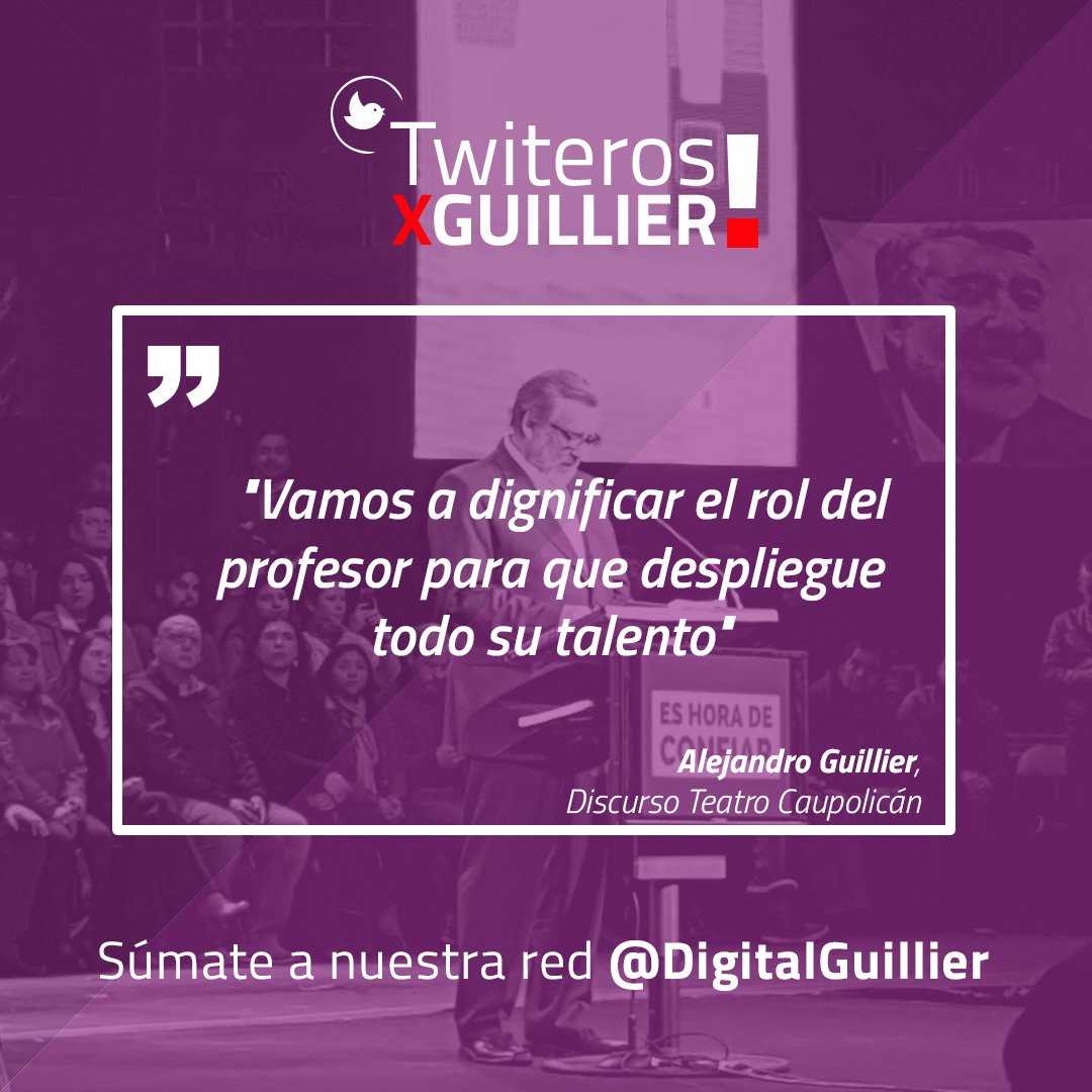 PRSDChile's tweet photo. "Vamos a dignificar el rol del profesor para que despliegue todo su talento" #YofirmoxGuillier https://t.co/6VAKbVypjL