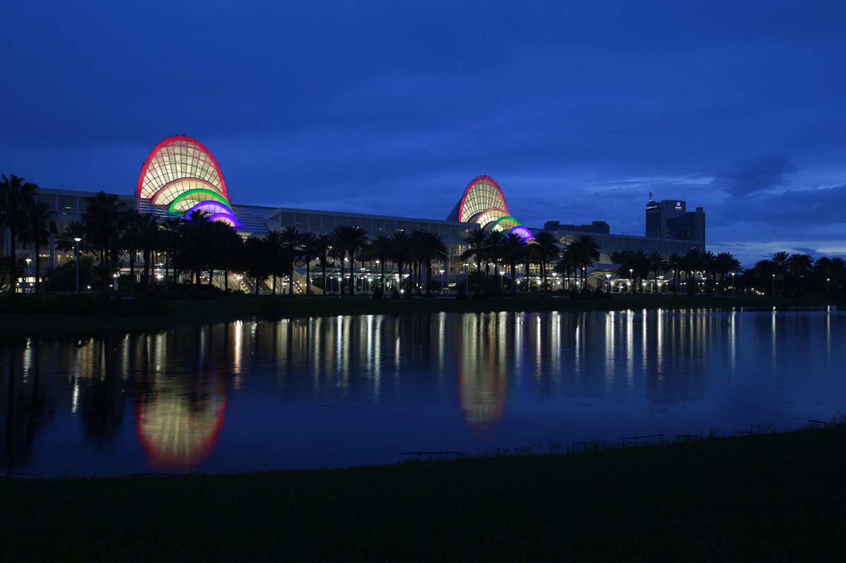 OrangeCoFL's tweet photo. The @OCCC lit in rainbow colors in honor of #OrlandoUnitedDay 🌈 https://t.co/qvfVF736f1