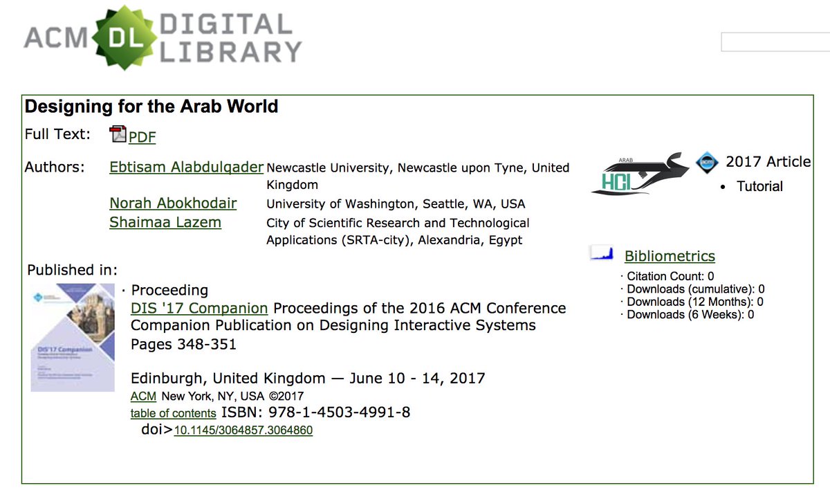 ArabHCI's tweet image. Full abstract for the #Design4Arab workshop @ #acmDIS2017 is now available on ACM DL - dl.acm.org/citation.cfm?i…