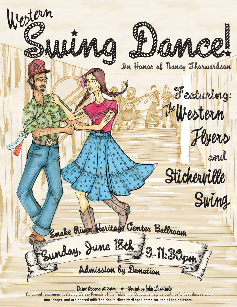 TWFlyers's tweet image. Snake River ID Ballroom show coming right up, honoring CO songbird Nancy Thorwardson. #RIP #SheWasBornSmiling #westernswing #ameripolitan