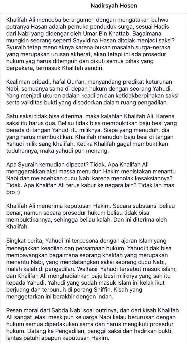na_dirs's tweet photo. Nabi Muhammad, menantu dan cucunya telah memberi contoh untuk patuh pada hukum, bukan ngeles atau kabur. Simak yuk indahnya ajaran Islam 🙏 https://t.co/QGOo1XW4fM