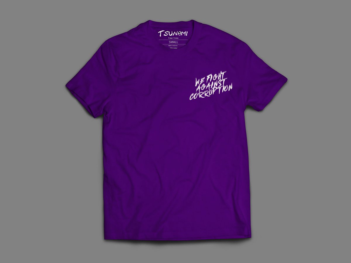 ProjectTsunami's tweet photo. "We Fight Againts Corruption" ready S M L XL available @oranyecafepamulang or u can chat us! #beoriginal #beindonesia https://t.co/Qjb9qj7id0