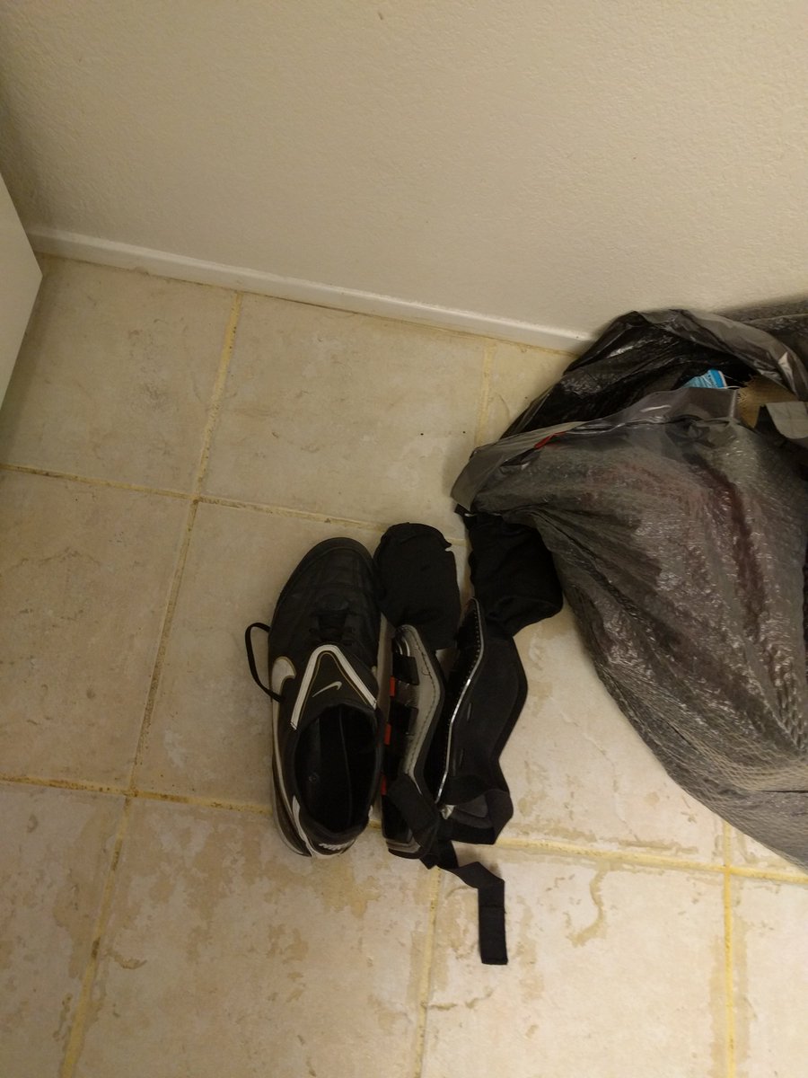 zfoster22's tweet photo. Finally retiring the old cleats and shin guards. Worn at the first @GetBetter_FC game. 😓 Thanks for the memories! https://t.co/pF37jYxVMY