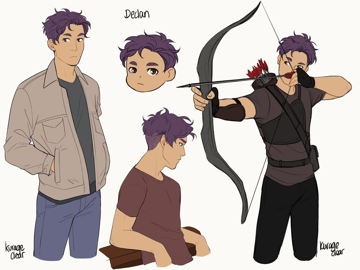 my archer-with-a-glass-heart boy Declan ✨🏹 his best known catchphrase: "yes this is my natural hair colour"