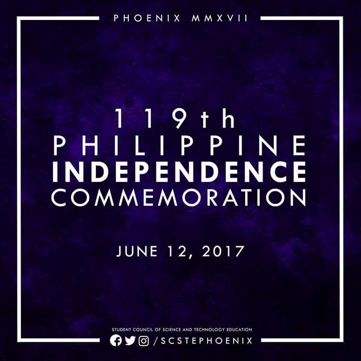 SCSTE2017's tweet photo. Commemorating its 119 years of Philippine Independence. 

Have a meaningful day, Phoenix!
#IndependenceDay https://t.co/WphZKvSPR6