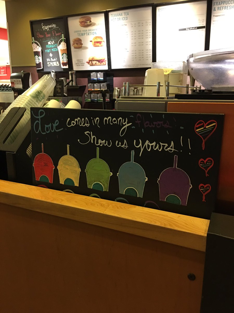 EKTarget's tweet photo. Even #Starbucks is June Pride ready ❤️🌈#thanksTLEmily #LoveIsLove https://t.co/KJDNUaZfJp