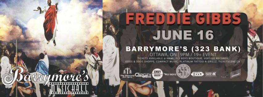 EnvyMGZN's tweet photo. Freddie Gibbs @ Barrymore’s Ottawa in just 5 days! Hit the link for info &amp; tickets https://t.co/cJqo7rwwic 🔥 #DiamondMineAgency https://t.co/olBjatcTz3