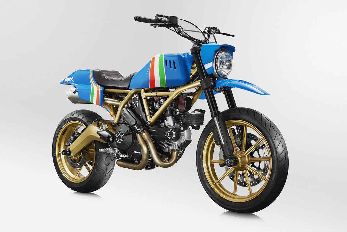 BikeEXIF's tweet photo. New from @scramblerducati: the first #MaverickProject bike, by tattoo artist Grime. Now in our Bikes Of The Week https://t.co/YVsYaZ0jqk https://t.co/bL7gP9pUur