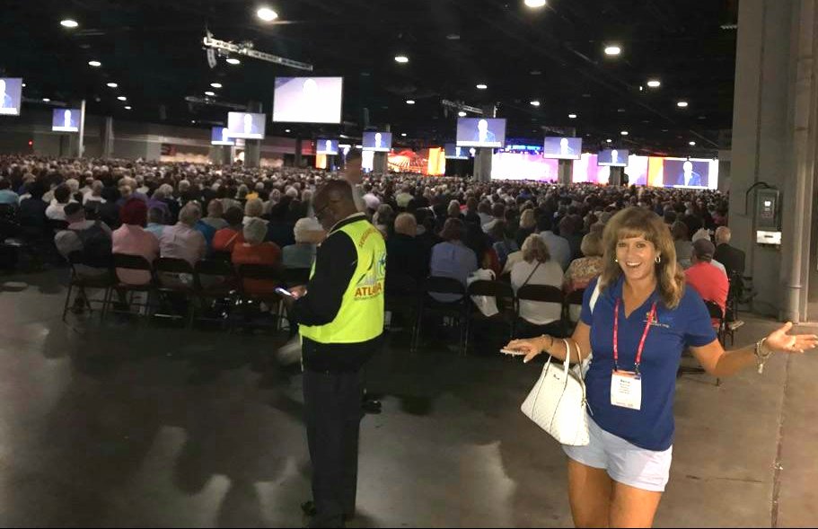 BeccaCaryNC's tweet photo. So many people! @Rotary International Convention in @Atlanta with 35,000+ Rotarians with @sscpanc @CaryKildaireR #Rotary17 #wearerotary https://t.co/F1ZQ6sdWaz