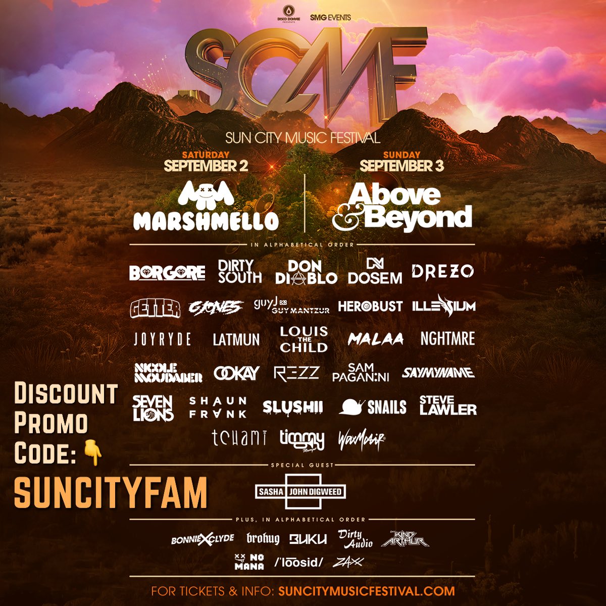 MiddlelandsFam's tweet photo. 🚨GIVEAWAY🚨
Free #SCMF2017 2-Day Ticket

To Win:
💛 RT &amp; Like
❤️ Follow @SUNCITYFAM

Discounted Tix:👇👇
https://t.co/KqquVMweQj https://t.co/VfE5M3pr9r