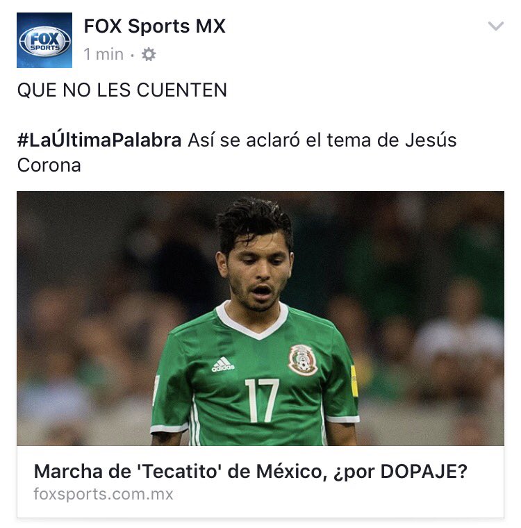 RodbenGol's tweet photo. ¡Que decepción! Muy fácil, muy barato el pie de foto de @FOXSportsMX en relación a #Tecatito y su abandono de @miseleccionmx #PorUnClick https://t.co/wrVi3drS9S