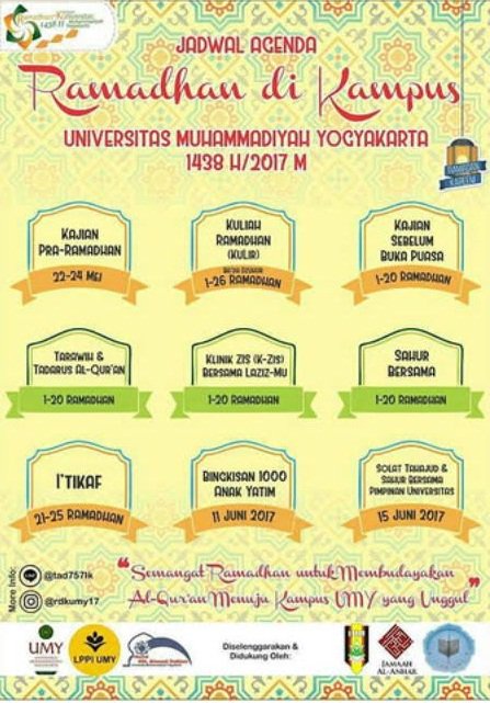 Ramadhan Di Kampus UMY // 22 Mei-15 Juni 2017 #AgendaUMY