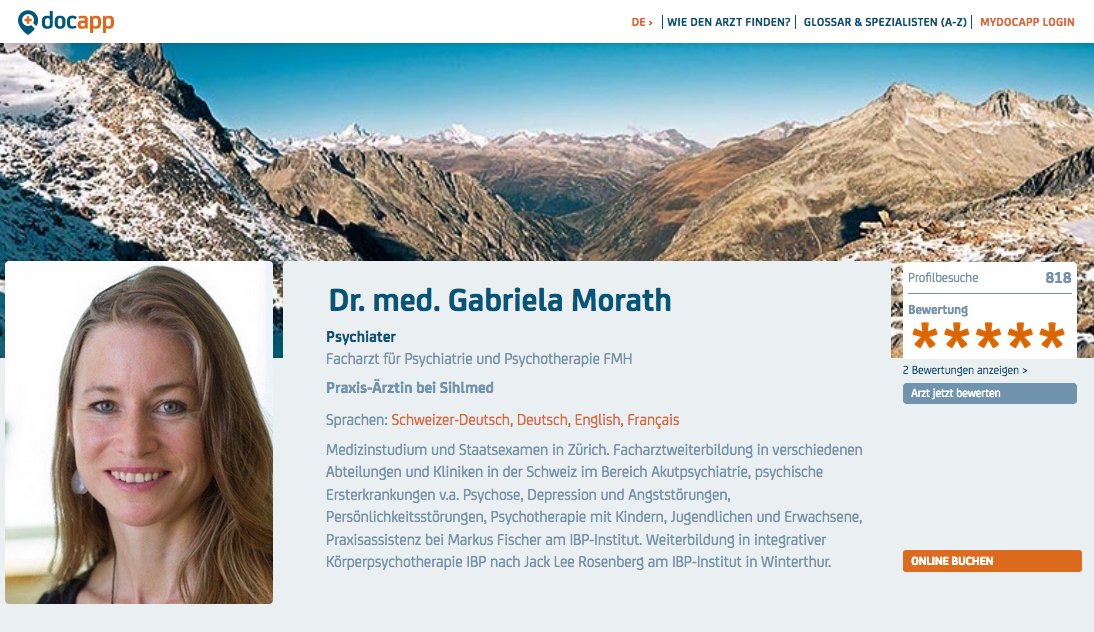 MedBrander's tweet photo. New #DocApp-Rating
Dr. med. Gabriela Morath
#Psychiatrie
#psichiatria
#psychiatry
#psychiatrie
https://t.co/bbpxqlBYUg https://t.co/ESo38CBSbN
