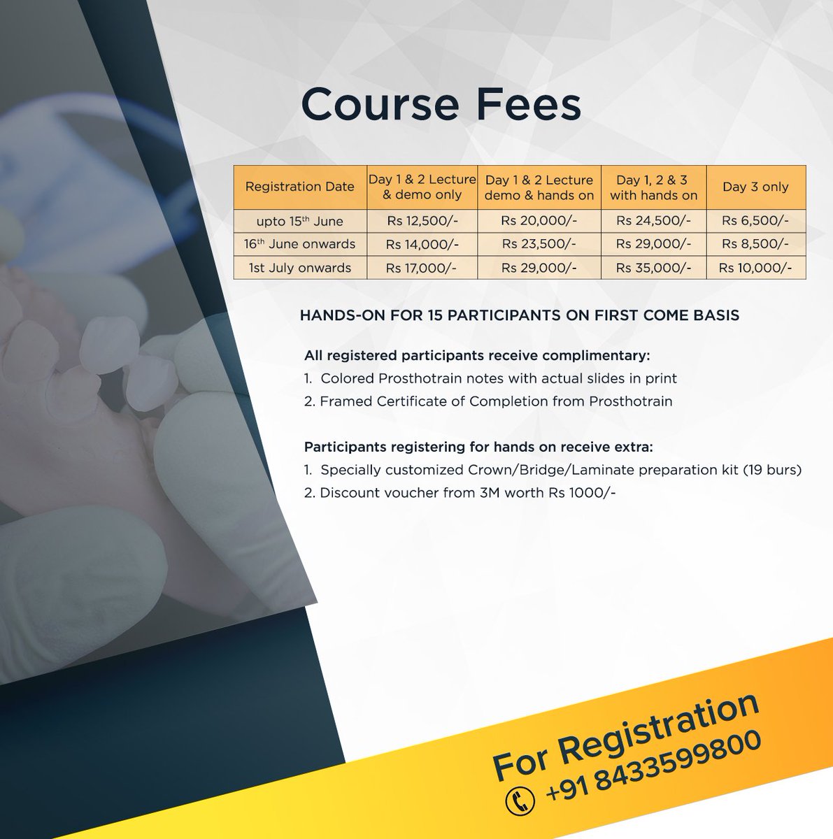 For Registrations, Call : +91 8433599880.
#dental #dentistry #Dentist #dentalevent