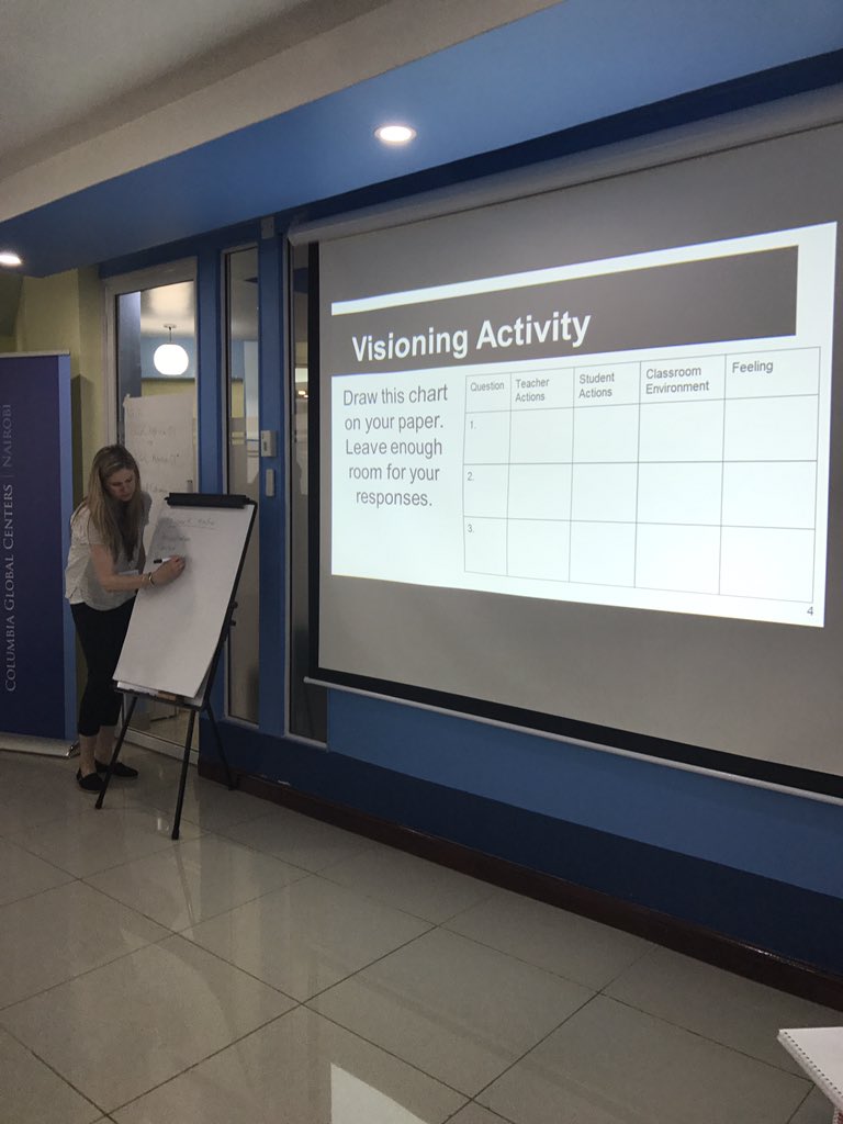 RicharEms's tweet photo. @char_bergin is getting us started on  the #pedagogy module in the #TiCC training pack..."who was your favorite teacher and why?" @usaideccn https://t.co/K4hWEjuiNf