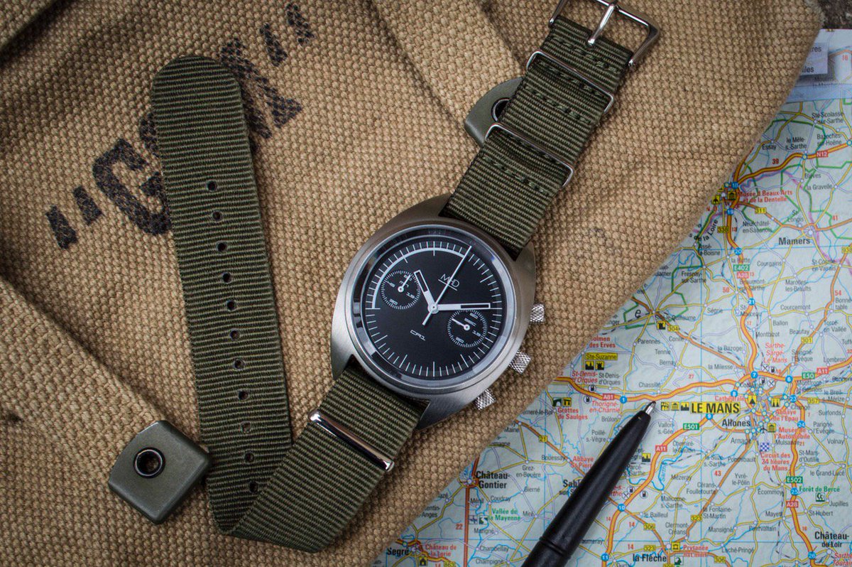 MHDWatches's tweet photo. Today's #wotd #MHDCR1 on olive nato strap. #driverswatch #fathersdaygifts #fathersday (Β£230.00 ex vat) https://t.co/hrZgBYLHIR https://t.co/JRCgIB4HSs