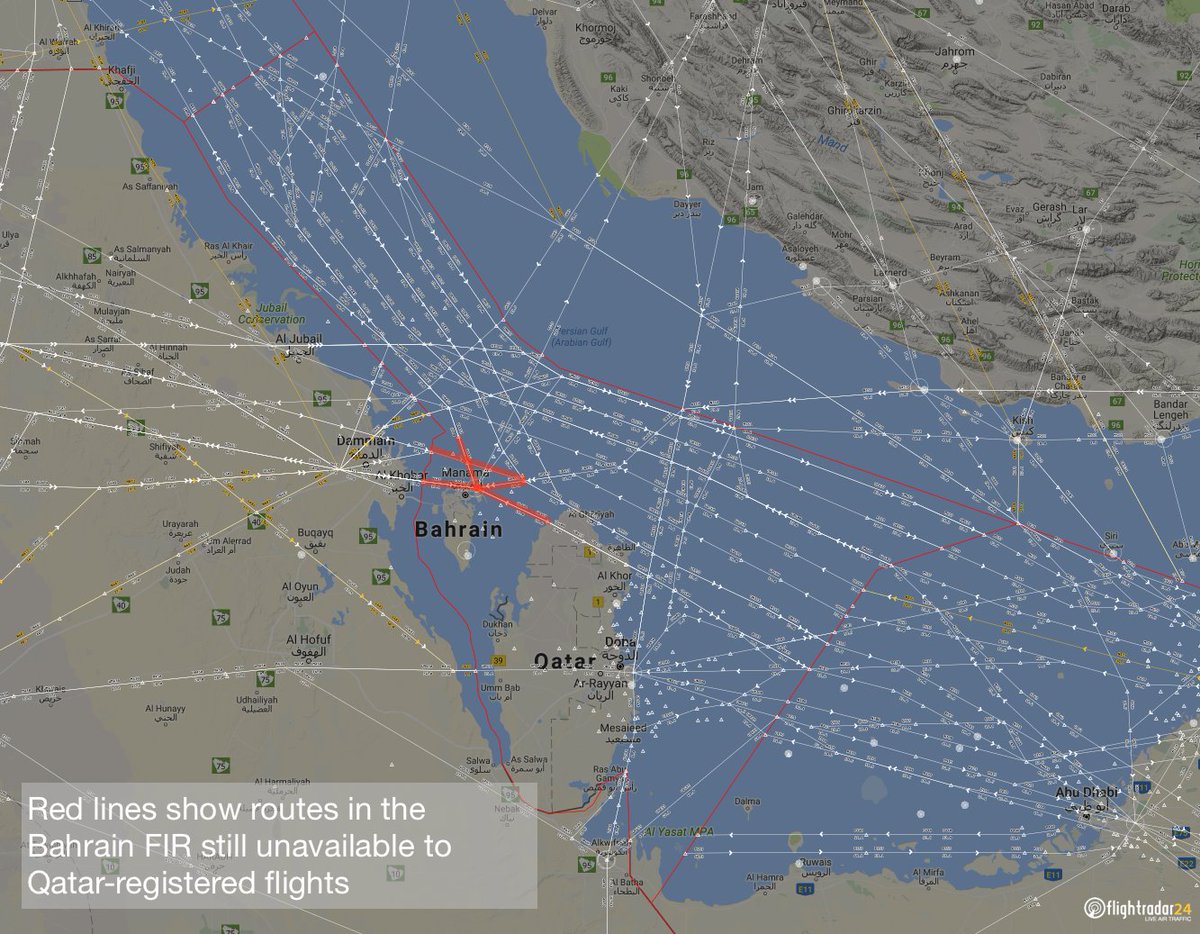 Flightradar24 On Twitter Per Updated Notam Bahrain Has Eased Routing Restrictions On Qatar Registered Flights In The Bahrain Fir Https T Co Lxphkqflja Https T Co Ekhfmznizf