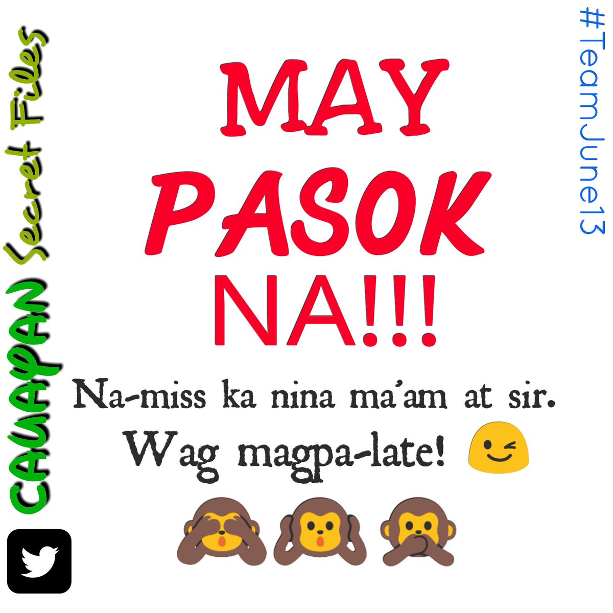 this_mahalima's tweet photo. #TeamJune13 handa na ba kayo? #MayPasokNa ๐๐๐ https://t.co/QsN7hcOf9g