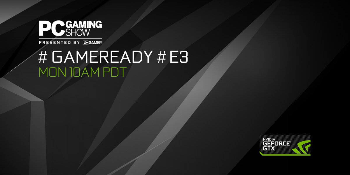 NVIDIAGeForceUK's tweet image. The #PCGamingShow show is about to begin! Tune in here: twitch.tv/pcgamer #GameReady #E3