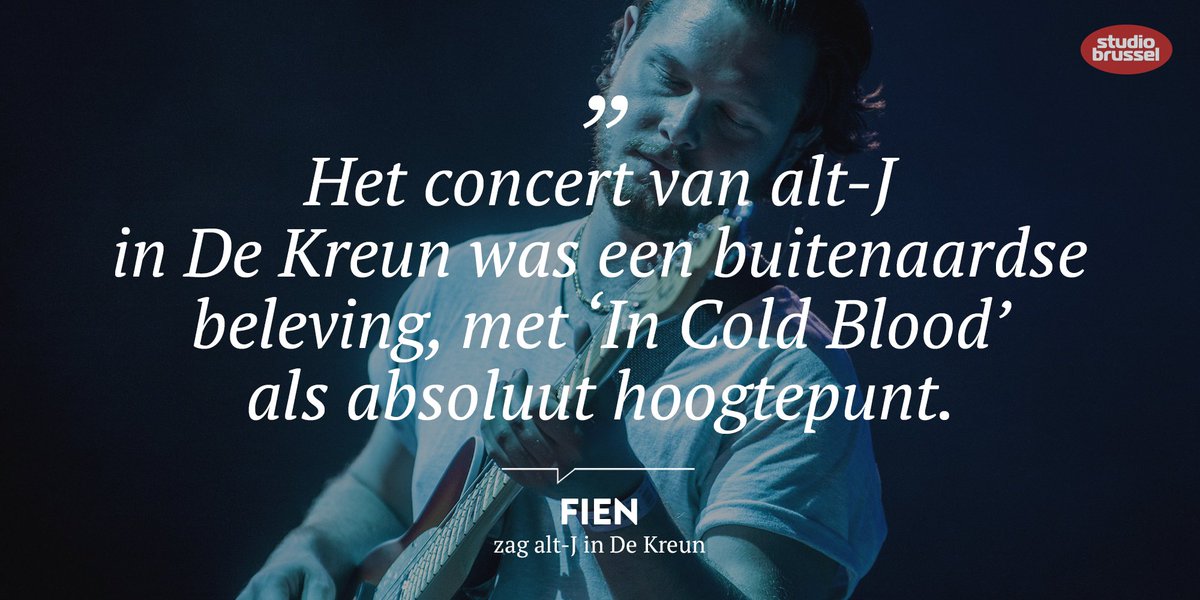 .<a href="/alt_J/">Δ (alt-J)</a> warmde gisteren op voor <a href="/RockWerchter/">Rock Werchter</a> in <a href="/dekreun/">dekreun</a>. Fien was erbij en vinkte verse single 'In Cold Blood' alvast aan als hoogtepunt.