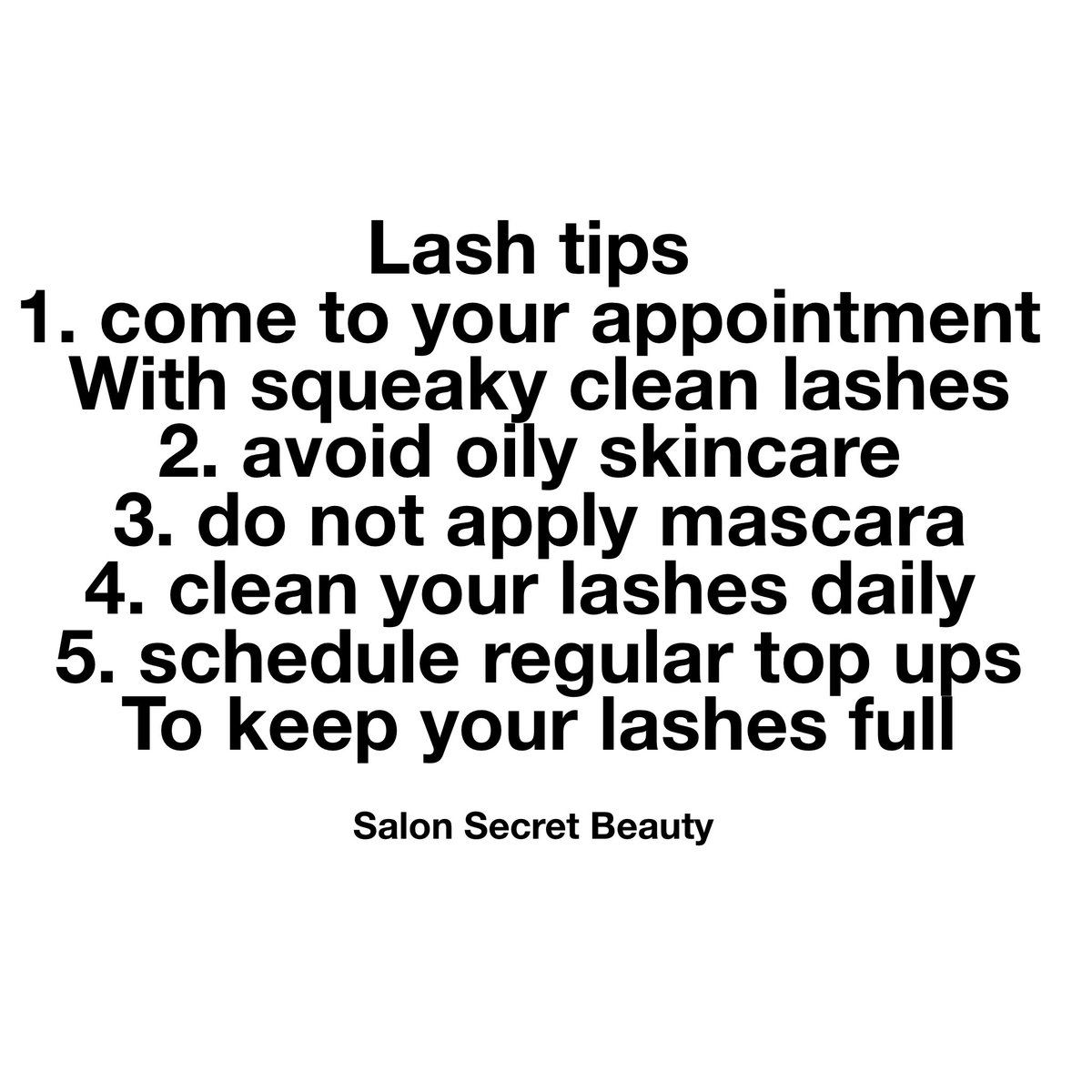 SalonSecret's tweet photo. Our top lash tips! #lash #lashaddict #lashartist #lashboost #lashes #mobilebeautyherts #mobilelashes #lashesherts #bbloggers https://t.co/Sx3PYA5rlh