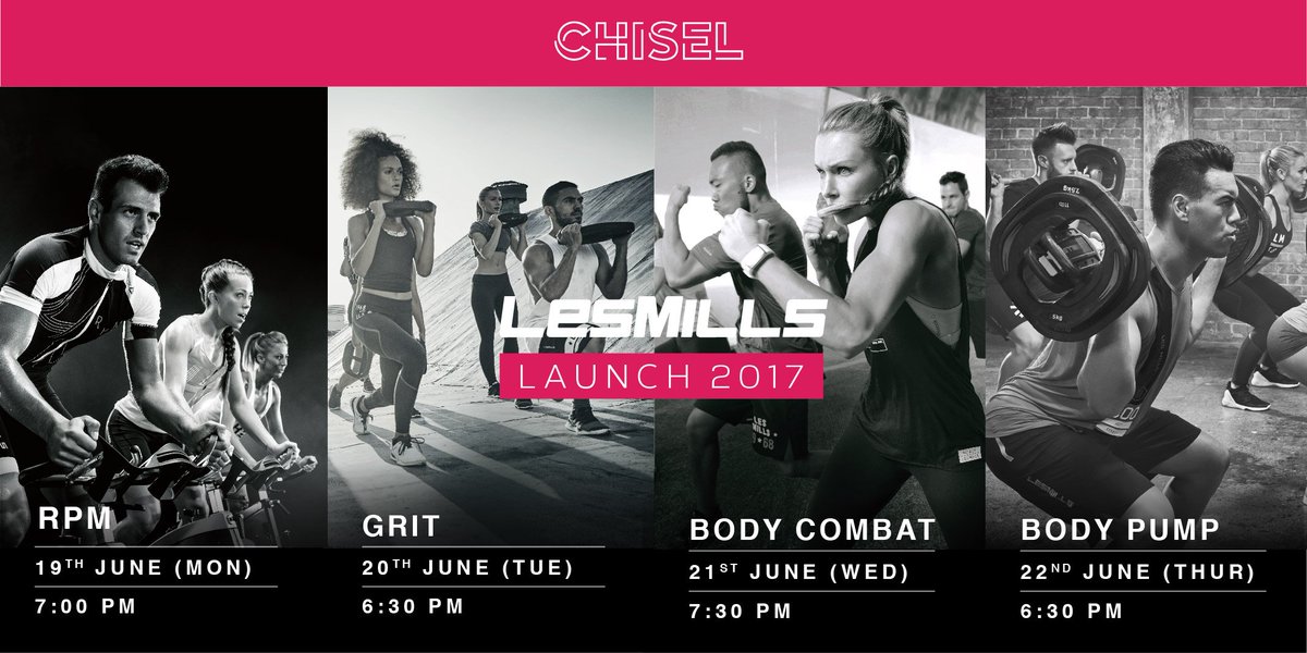 chisel_india's tweet photo. Mark your calendar: We have new releases for @LesMills classes kicking off on Monday, June 19th!
#Fitness #MondayMotivation #GXClass https://t.co/4EojSlJHfp