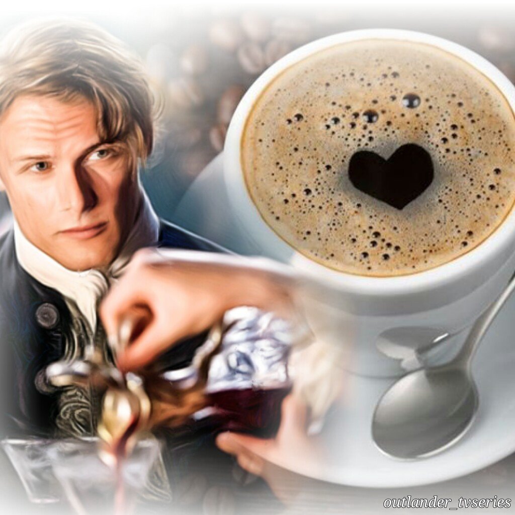 Coffee for all mister fraser :) ;) good morning world... #morningpost #jamesfraser #SamHeughan